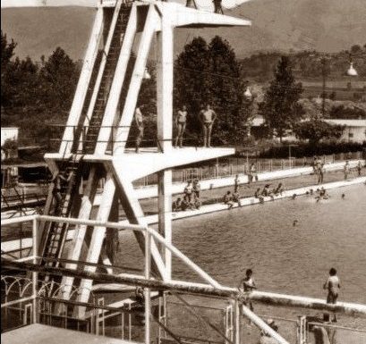 1955, campionati di nuoto alla piscina Clt
